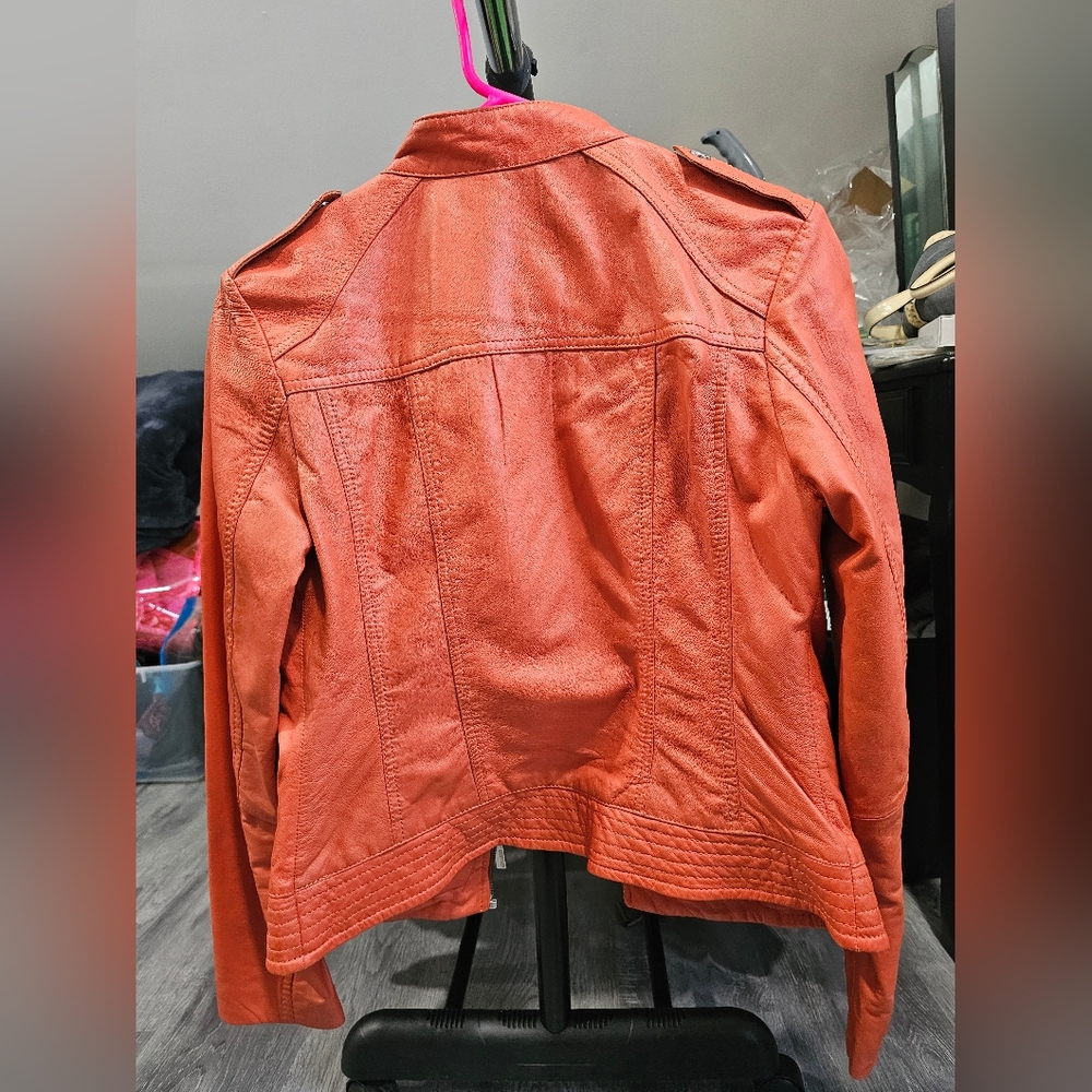 Bernado Leather Jacket Orange - image 3